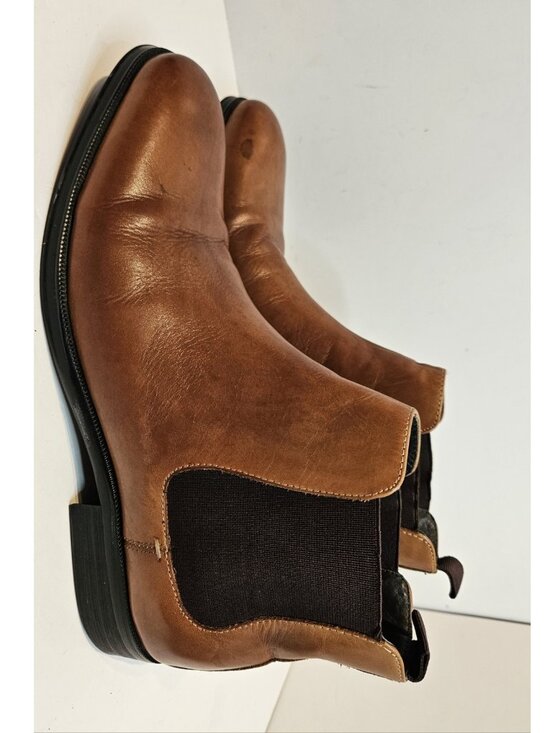 Men’s Kenneth Cole Brown Leather Chelsea Boots Men’s 7.5 - Picture 1 of 12